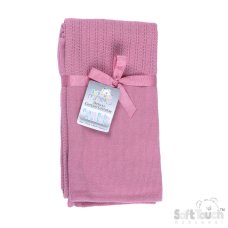 CBP60-DP: Dusty Pink Deluxe Personalisation Cellular Cotton Blanket